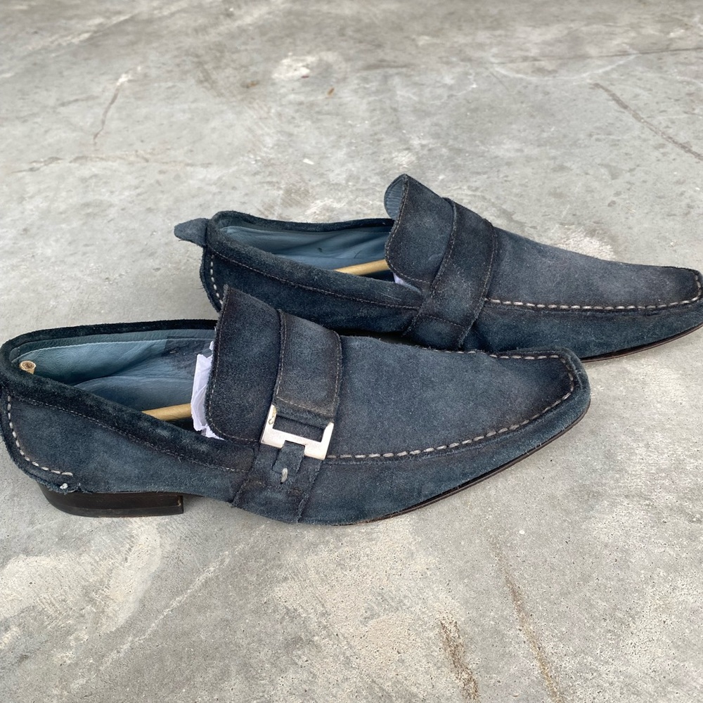 Pair of Lucho blue suede dress shoes. Made in Brazil. Worn a few times.
